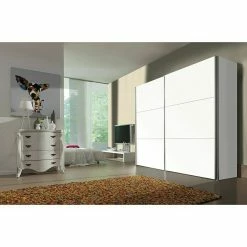 BAUHAUS Express Möbel Schwebetürenschrank Stars B X T X H: 250 X 68 X 236 Cm, Farbe Griff: Aluminiumfarben, Farbe Front: Weiß, Farbe Korpus: Weiß -Cheap Regale Store 12 2514