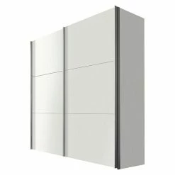 BAUHAUS Express Möbel Schwebetürenschrank Stars B X T X H: 200 X 68 X 236 Cm, Farbe Griff: Aluminiumfarben, Farbe Front: Weiß, Farbe Korpus: Weiß