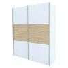 BAUHAUS Express Möbel Schwebetürenschrank Stars B X T X H: 200 X 68 X 236 Cm, Farbe Griff: Aluminiumfarben, Farbe Front: Weiß/Eiche Sonoma, Farbe Korpus: Weiß