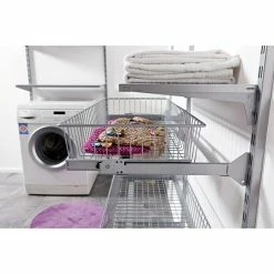 BAUHAUS Element System Drahtkorb 35 X 80 Cm, Mit Auszug, Weiß/Aluminium -Cheap Regale Store 12 2576