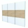 BAUHAUS Express Möbel Schwebetürenschrank Stars B X T X H: 300 X 68 X 236 Cm, Farbe Griff: Aluminiumfarben, Farbe Front: Weiß/Eiche Sonoma, Farbe Korpus: Weiß