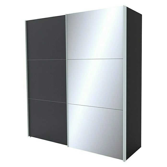 BAUHAUS Express Möbel Schwebetürenschrank Stars B X T X H: 200 X 68 X 216 Cm, Farbe Griff: Aluminiumfarben, Farbe Front: Graphit/Spiegel, Farbe Korpus: Graphit 1 BAUHAUS Express Möbel Schwebetürenschrank Stars B X T X H: 200 X 68 X 216 Cm, Farbe Griff: Aluminiumfarben, Farbe Front: Graphit/Spiegel, Farbe Korpus: Graphit