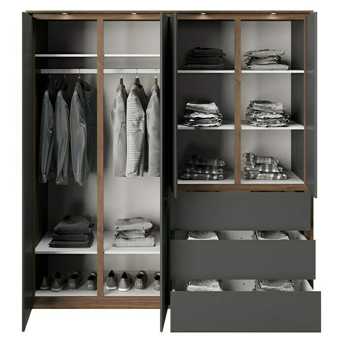 BAUHAUS Phönix Playboy Kleiderschrank Victoria L X B X H: 66,3 X 200 X 212 Cm, Nussbaum 4 BAUHAUS Phönix Playboy Kleiderschrank Victoria L X B X H: 66,3 X 200 X 212 Cm, Nussbaum – Bild 4