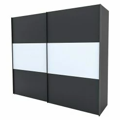 BAUHAUS Express Möbel Schwebetürenschrank Stars B X T X H: 250 X 68 X 216 Cm, Farbe Griff: Graphitfarben, Farbe Front: Graphit/Weiß, Farbe Korpus: Graphit