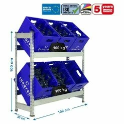 BAUHAUS Simonrack Simonbottle Metall-Getränkekistenregal Bottleclick L X B X H: 30 X 100 X 100 Cm, Traglast: 100 Kg/Boden, Anzahl Böden: 3, Silber -Cheap Regale Store 12 284