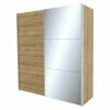 BAUHAUS Express Möbel Schwebetürenschrank Stars B X T X H: 200 X 68 X 216 Cm, Farbe Griff: Aluminiumfarben, Farbe Front: Eiche Riviera/Spiegel, Farbe Korpus: Eiche Riviera