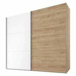 BAUHAUS Express Möbel Schwebetürenschrank Swift B X T X H: 200 X 68 X 216 Cm, Ohne Spiegel, Ohne Zubehör, Farbe Front: Weiß/Eiche Jackson Vertikal, Farbe Korpus: Eiche Jackson