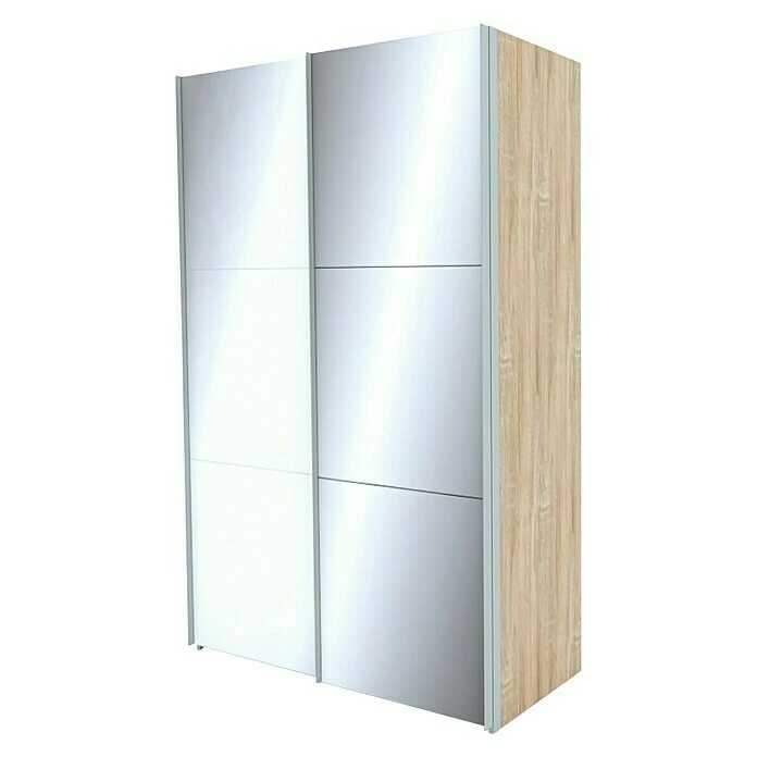 BAUHAUS Express Möbel Schwebetürenschrank Stars B X T X H: 150 X 68 X 236 Cm, Farbe Griff: Aluminiumfarben, Farbe Front: Weißglas/Spiegel, Farbe Korpus: Eiche Sonoma 1 BAUHAUS Express Möbel Schwebetürenschrank Stars B X T X H: 150 X 68 X 236 Cm, Farbe Griff: Aluminiumfarben, Farbe Front: Weißglas/Spiegel, Farbe Korpus: Eiche Sonoma