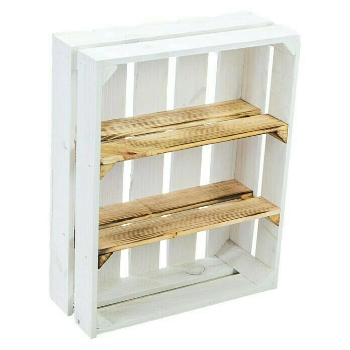 BAUHAUS Holzkiste Wilma B X H: 16 X 40 Cm, Holz, Weiß/Braun 1 BAUHAUS Holzkiste Wilma B X H: 16 X 40 Cm, Holz, Weiß/Braun