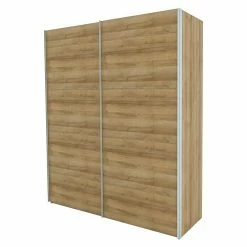 BAUHAUS Express Möbel Schwebetürenschrank Stars B X T X H: 200 X 68 X 236 Cm, Farbe Griff: Aluminiumfarben, Farbe Front: Eiche Riviera, Farbe Korpus: Eiche Riviera