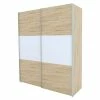 BAUHAUS Express Möbel Schwebetürenschrank Stars B X T X H: 200 X 68 X 236 Cm, Farbe Front: Eiche Sonoma/Weiß, Farbe Korpus: Eiche Sonoma