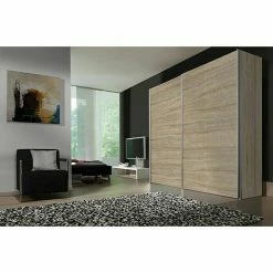 BAUHAUS Express Möbel Schwebetürenschrank Stars B X T X H: 250 X 68 X 216 Cm, Farbe Griff: Aluminiumfarben, Farbe Front: Eiche Sonoma, Farbe Korpus: Eiche Sonoma -Cheap Regale Store 12 3087