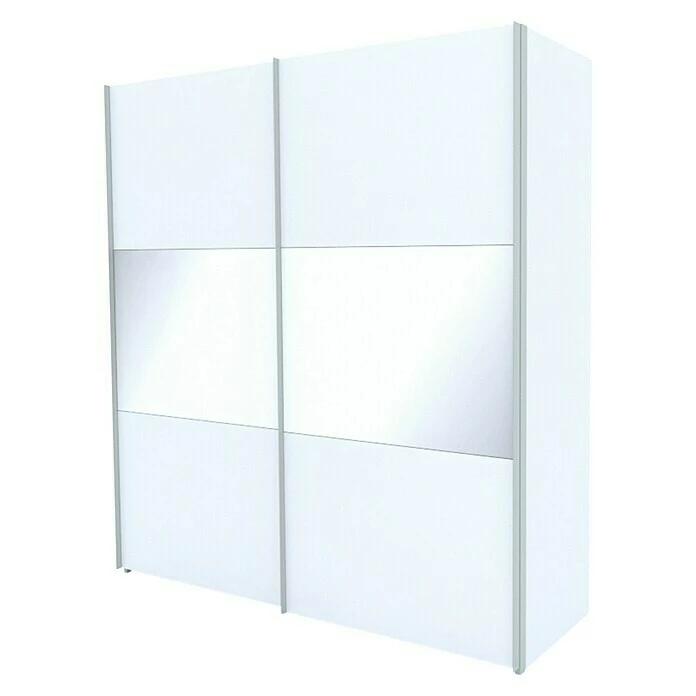 BAUHAUS Express Möbel Schwebetürenschrank Stars B X T X H: 200 X 68 X 216 Cm, Farbe Griff: Aluminiumfarben, Farbe Front: Weiß/Weißglas, Farbe Korpus: Weiß 1 BAUHAUS Express Möbel Schwebetürenschrank Stars B X T X H: 200 X 68 X 216 Cm, Farbe Griff: Aluminiumfarben, Farbe Front: Weiß/Weißglas, Farbe Korpus: Weiß