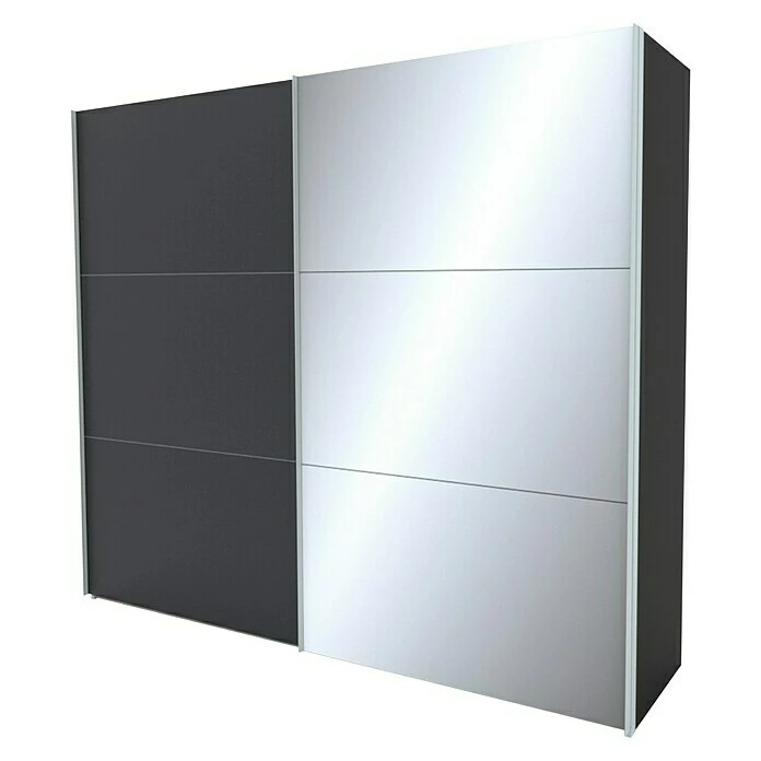 BAUHAUS Express Möbel Schwebetürenschrank Stars B X T X H: 250 X 68 X 216 Cm, Farbe Griff: Aluminiumfarben, Farbe Front: Graphit/Spiegel, Farbe Korpus: Graphit 1 BAUHAUS Express Möbel Schwebetürenschrank Stars B X T X H: 250 X 68 X 216 Cm, Farbe Griff: Aluminiumfarben, Farbe Front: Graphit/Spiegel, Farbe Korpus: Graphit