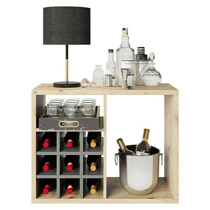 BAUHAUS Phönix Fortuna Beistelltisch L X B X H: 34 X 75,1 X 57,9 Cm, Eiche, Mit Bareinsatz 1 BAUHAUS Phönix Fortuna Beistelltisch L X B X H: 34 X 75,1 X 57,9 Cm, Eiche, Mit Bareinsatz