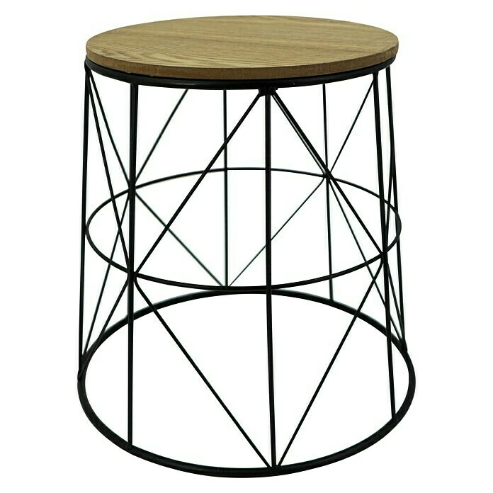 BAUHAUS Beistelltisch Ø X H: 35 X 36 Cm, Schwarz/Natur, Mangoholz 1 BAUHAUS Beistelltisch Ø X H: 35 X 36 Cm, Schwarz/Natur, Mangoholz