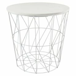 BAUHAUS Beistelltisch Ø X H: 39 X 38,5 Cm, Mitteldichte Holzfaserplatte (MDF), Weiß