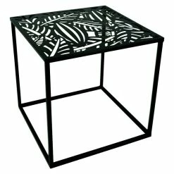 BAUHAUS Beistelltisch Blätter 30 X 30 X 30 Cm, Schwarz, Metall