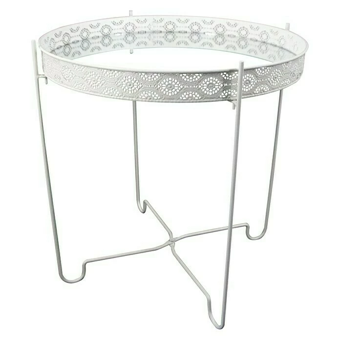 BAUHAUS Beistelltisch Mit Spiegelplatte Ø X H: 40 X 42,5 Cm, Weiß 1 BAUHAUS Beistelltisch Mit Spiegelplatte Ø X H: 40 X 42,5 Cm, Weiß