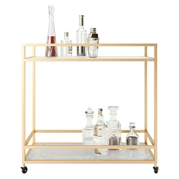 BAUHAUS Phönix Playboy Servierwagen Ginger L X B X H: 40 X 90 X 87 Cm, Gold, Anzahl Böden: 2 Stk. 2 BAUHAUS Phönix Playboy Servierwagen Ginger L X B X H: 40 X 90 X 87 Cm, Gold, Anzahl Böden: 2 Stk. – Bild 2