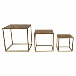 BAUHAUS Beistelltisch Cube 18 X 18 X 18 Cm, Gold/Weiß, Metall