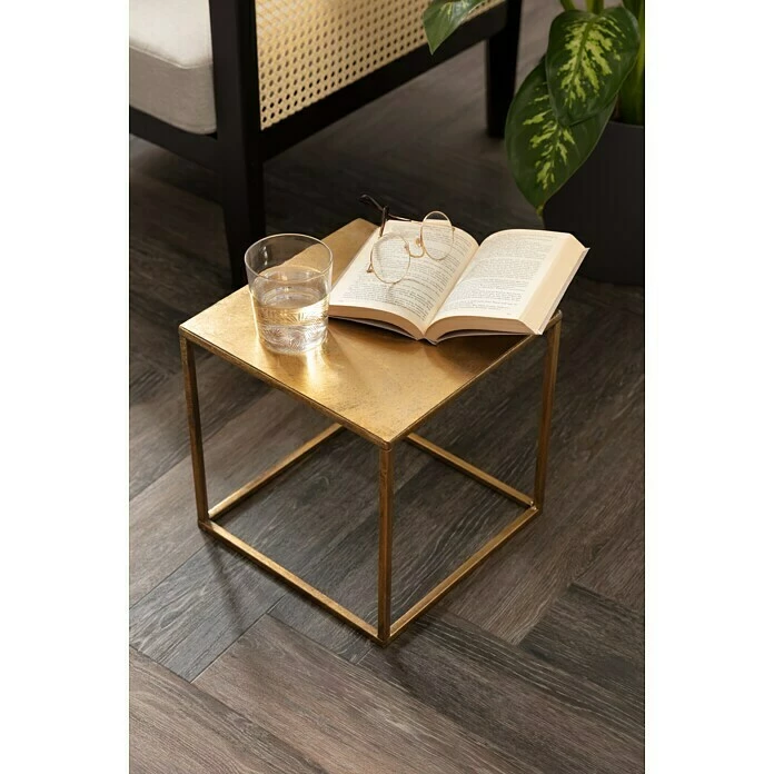 BAUHAUS Beistelltisch Cube 18 X 18 X 18 Cm, Gold/Weiß, Metall 2 BAUHAUS Beistelltisch Cube 18 X 18 X 18 Cm, Gold/Weiß, Metall – Bild 2