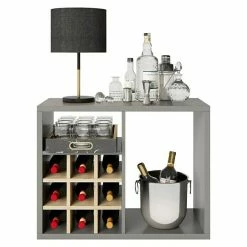 BAUHAUS Phönix Fortuna Beistelltisch L X B X H: 34 X 75,1 X 57,9 Cm, Grau, Mit Bareinsatz