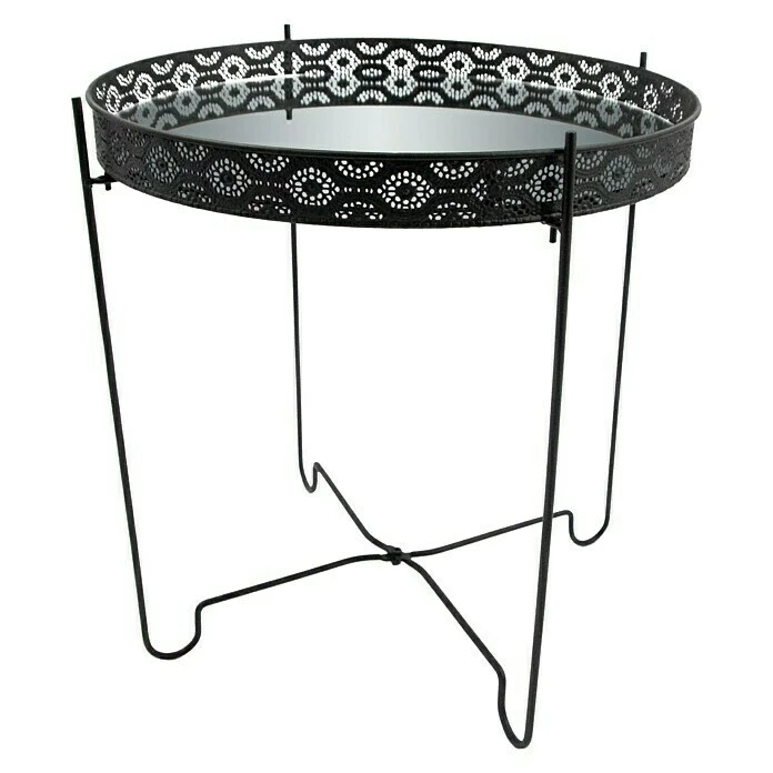 BAUHAUS Beistelltisch Mit Spiegelplatte Ø X H: 40 X 42,5 Cm, Schwarz 1 BAUHAUS Beistelltisch Mit Spiegelplatte Ø X H: 40 X 42,5 Cm, Schwarz