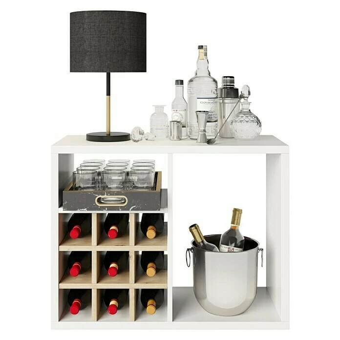 BAUHAUS Phönix Fortuna Beistelltisch L X B X H: 34 X 75,1 X 57,9 Cm, Weiß, Mit Bareinsatz 1 BAUHAUS Phönix Fortuna Beistelltisch L X B X H: 34 X 75,1 X 57,9 Cm, Weiß, Mit Bareinsatz