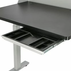 BAUHAUS Häfele Schreibtisch Job L B X L: 120 X 80 Cm, Höhenverstellung: 62,5 Cm - 127,5 Cm, Farbe Gestell: Weiß, Farbe Tischplatte: Schwarz -Cheap Regale Store 12 3396