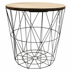 BAUHAUS Beistelltisch Ø X H: 34 X 35 Cm, Mitteldichte Holzfaserplatte (MDF), Schwarz