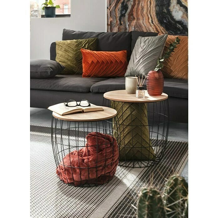 BAUHAUS Beistelltisch Ø X H: 35 X 37 Cm, Mitteldichte Holzfaserplatte (MDF) 2 BAUHAUS Beistelltisch Ø X H: 35 X 37 Cm, Mitteldichte Holzfaserplatte (MDF) – Bild 2