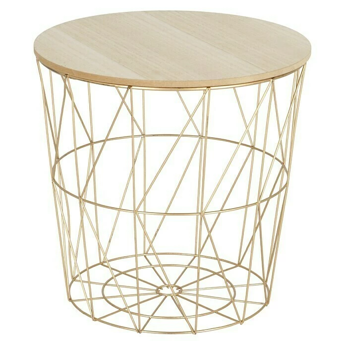 BAUHAUS Beistelltisch Ø X H: 38,5 X 39 Cm, Mitteldichte Holzfaserplatte (MDF), Gold/Natur 1 BAUHAUS Beistelltisch Ø X H: 38,5 X 39 Cm, Mitteldichte Holzfaserplatte (MDF), Gold/Natur