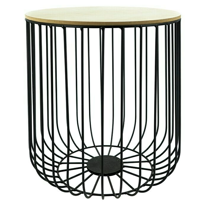BAUHAUS Beistelltisch Ø X H: 36 X 41 Cm, Natur/Schwarz, Metall 1 BAUHAUS Beistelltisch Ø X H: 36 X 41 Cm, Natur/Schwarz, Metall