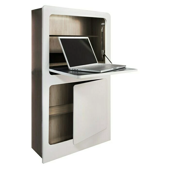 BAUHAUS Phönix Wandschreibtisch Milano L X B X H: 20 X 81 X 128,5 Cm, Natur/Weiß 1 BAUHAUS Phönix Wandschreibtisch Milano L X B X H: 20 X 81 X 128,5 Cm, Natur/Weiß