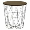 BAUHAUS Beistelltisch Korb Ø X H: 34 X 35 Cm, Dunkelbraun, Mitteldichte Holzfaserplatte (MDF)