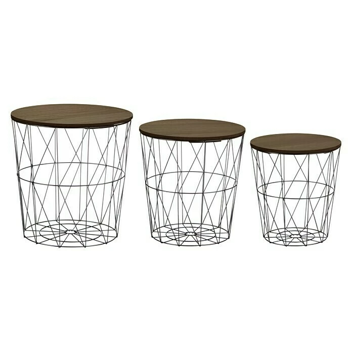 BAUHAUS Beistelltisch Korb Ø X H: 34 X 35 Cm, Dunkelbraun, Mitteldichte Holzfaserplatte (MDF) 2 BAUHAUS Beistelltisch Korb Ø X H: 34 X 35 Cm, Dunkelbraun, Mitteldichte Holzfaserplatte (MDF) – Bild 2