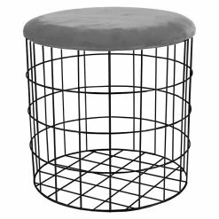 BAUHAUS Korb Rund Mit Deckel Ø X H: 33 X 33 Cm, Grau, Samt