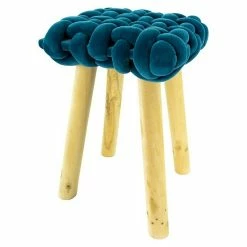 BAUHAUS Sitzhocker Geflochten Blau, L X B X H: 33 X 33 X 47 Cm