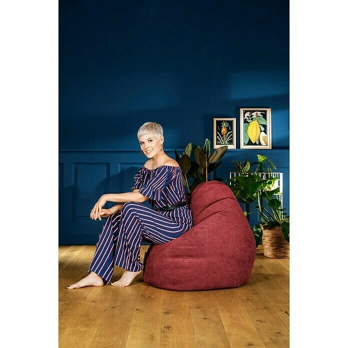 BAUHAUS Sitzsack Beanbag Alfa XL, Weinrot, 100 % Polyester 2 BAUHAUS Sitzsack Beanbag Alfa XL, Weinrot, 100 % Polyester – Bild 2