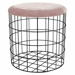 BAUHAUS Korb Rund Mit Deckel Ø X H: 28 X 28 Cm, Rosa, Samt