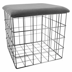 BAUHAUS Korb Mit Deckel 38 X 38 X 38 Cm, Grau, Samt