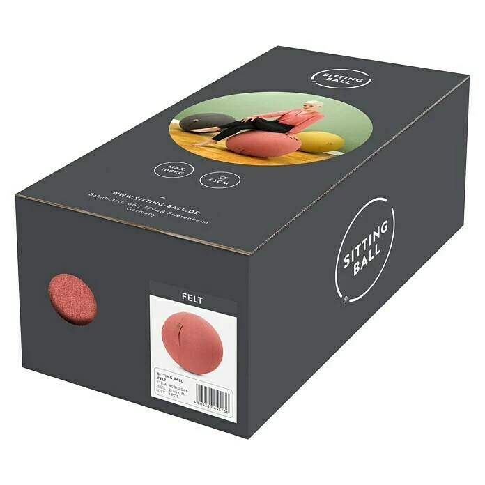 BAUHAUS Sitting Ball Gymnastikball Felt Lachs, Durchmesser: 65 Cm, Material Bezug: 100 % Polyester 3 BAUHAUS Sitting Ball Gymnastikball Felt Lachs, Durchmesser: 65 Cm, Material Bezug: 100 % Polyester – Bild 3