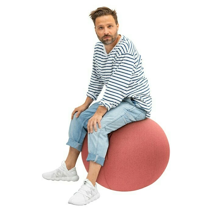 BAUHAUS Sitting Ball Gymnastikball Felt Lachs, Durchmesser: 65 Cm, Material Bezug: 100 % Polyester 5 BAUHAUS Sitting Ball Gymnastikball Felt Lachs, Durchmesser: 65 Cm, Material Bezug: 100 % Polyester – Bild 5