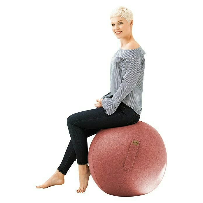 BAUHAUS Sitting Ball Gymnastikball Felt Lachs, Durchmesser: 65 Cm, Material Bezug: 100 % Polyester 6 BAUHAUS Sitting Ball Gymnastikball Felt Lachs, Durchmesser: 65 Cm, Material Bezug: 100 % Polyester – Bild 6