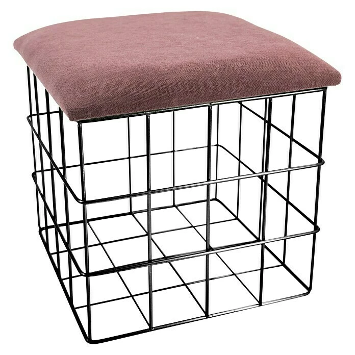 BAUHAUS Korb Mit Deckel 28 X 28 X 28 Cm, Rosa, Samt 1 BAUHAUS Korb Mit Deckel 28 X 28 X 28 Cm, Rosa, Samt