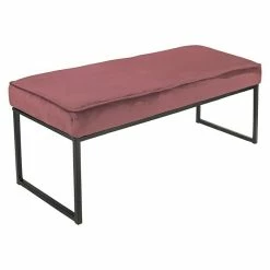 BAUHAUS Sitzbank Samt Rosa, 120 X 45 X 45 Cm
