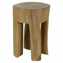 BAUHAUS Hocker Teak, Unbehandelt, Ø X H: 28 X 40 Cm