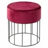 BAUHAUS Sitzhocker Rund Bordeaux, Ø X H: 36 X 41 Cm, Samt