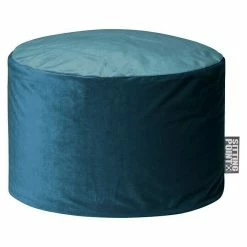 BAUHAUS Sitting Point Sitzhocker Dotcom Samt Uni Petrol, Ø X H: 60 X 40 Cm, 100 % Polyester